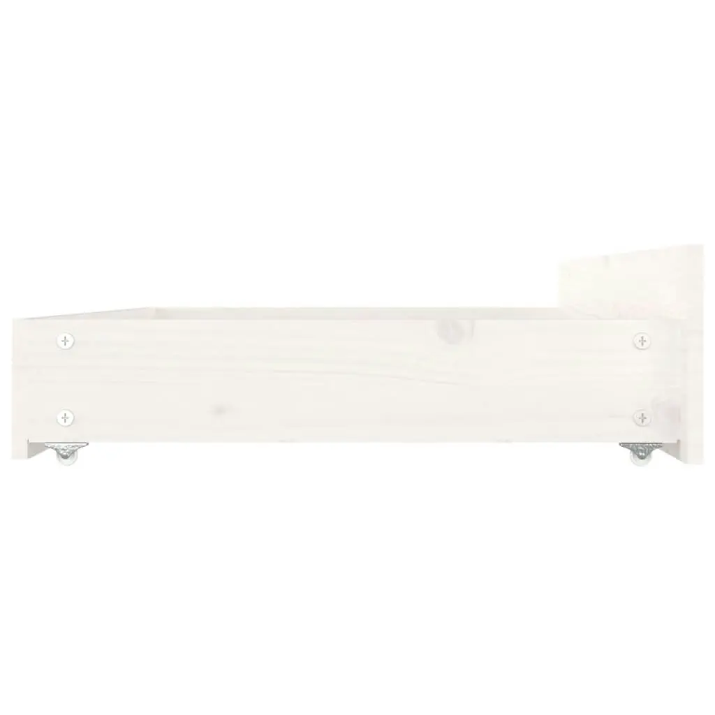 Bed Drawers 4 pcs White Solid Wood Pine 815000