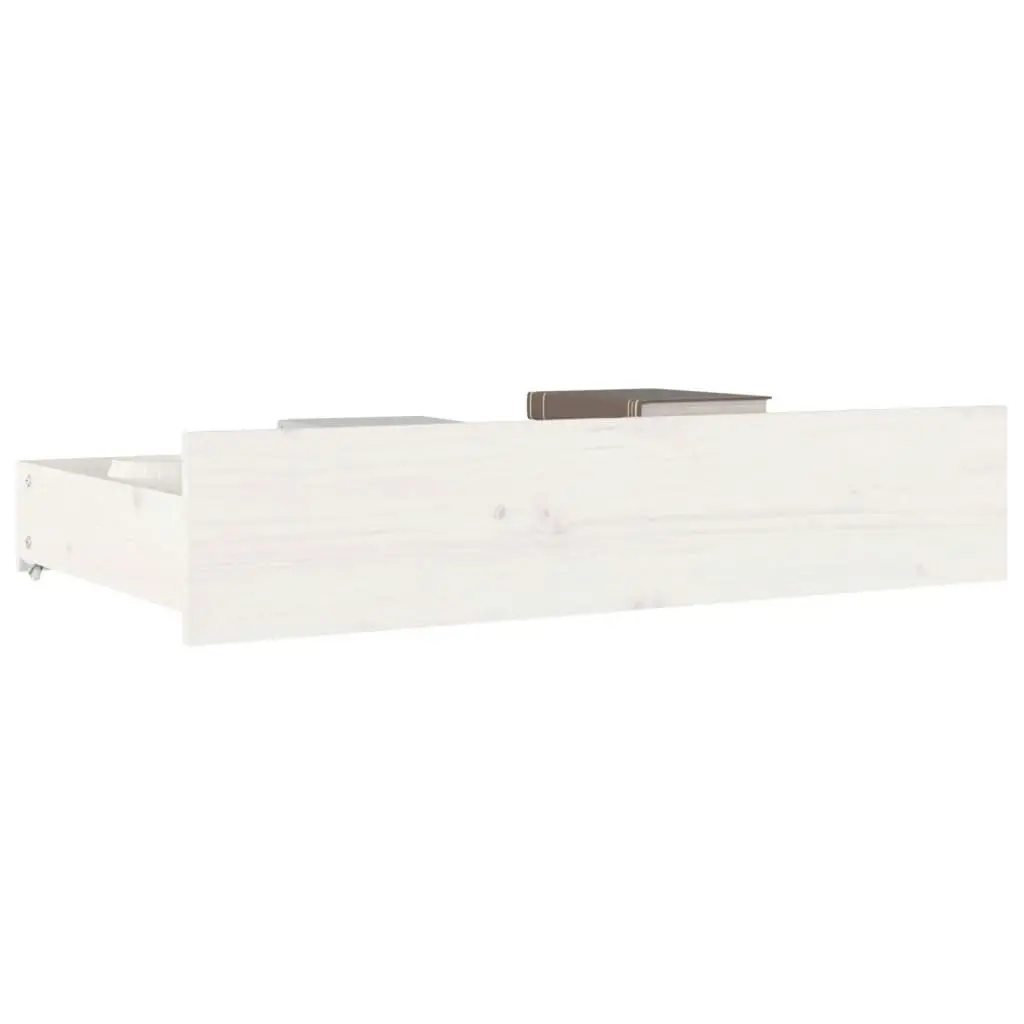 Bed Drawers 4 pcs White Solid Wood Pine 815000