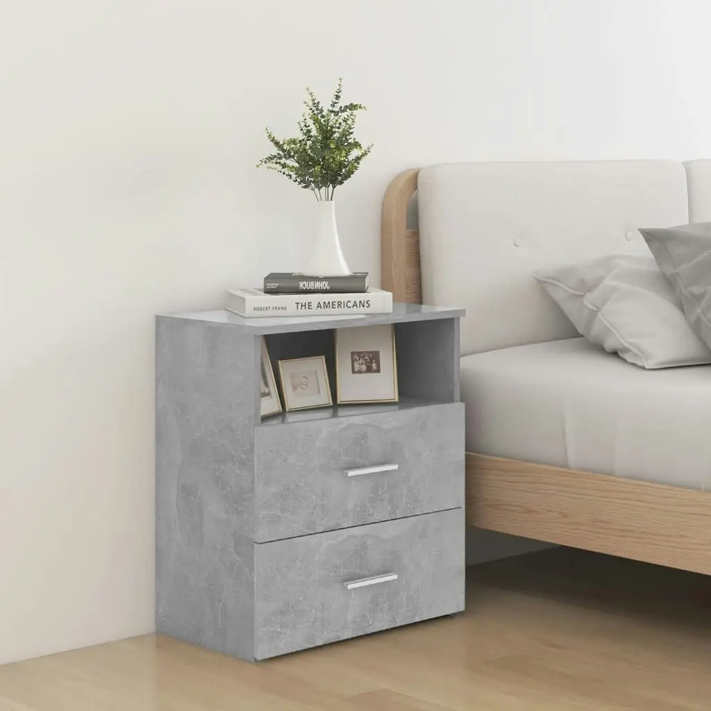 Bed Cabinet Concrete Grey 50x32x60 cm 803280