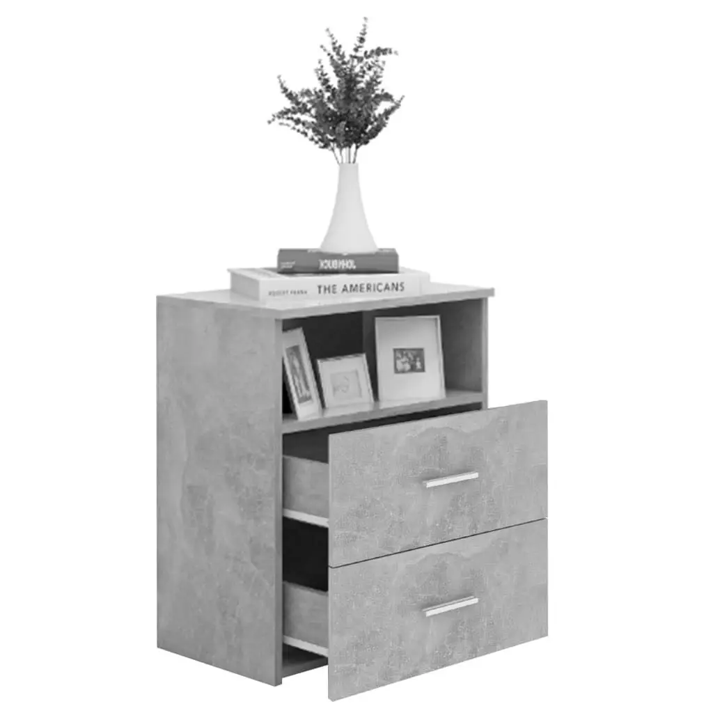 Bed Cabinet Concrete Grey 50x32x60 cm 803280