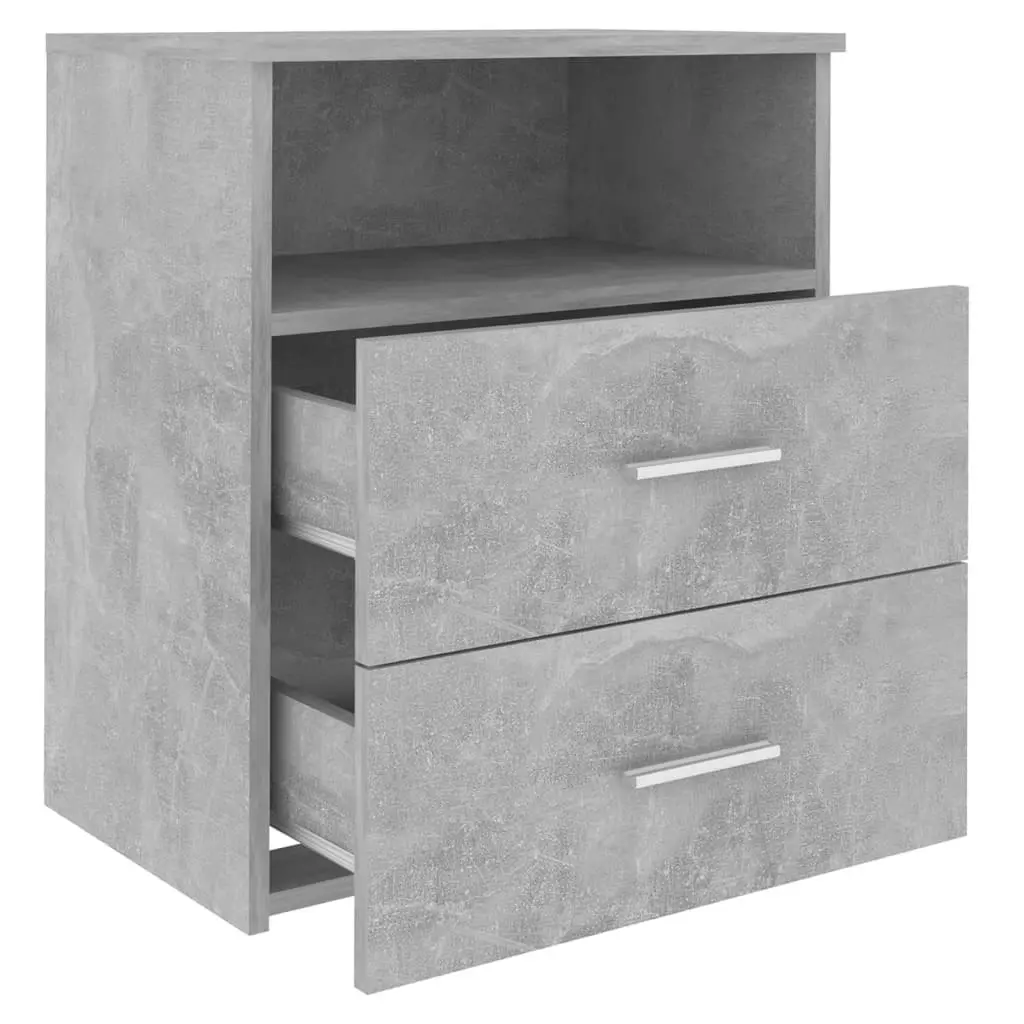 Bed Cabinet Concrete Grey 50x32x60 cm 803280