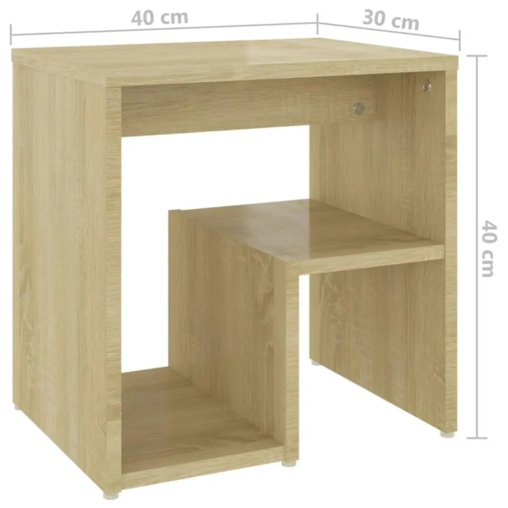 Bed Cabinet Sonoma Oak 40x30x40 cm Engineered Wood 806334