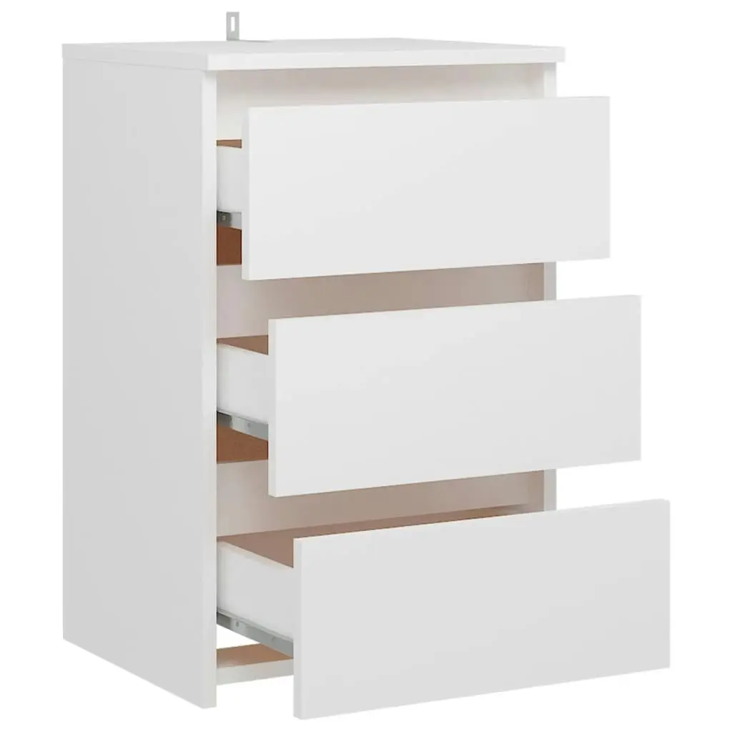 Bed Cabinet White 40x35x62.5 cm Engineered Wood 806211