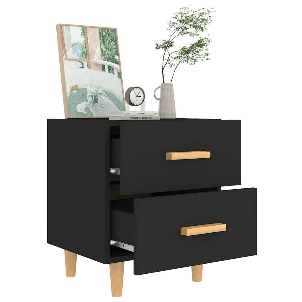 Bed Cabinets 2 pcs Black 40x35x47.5 cm 811973