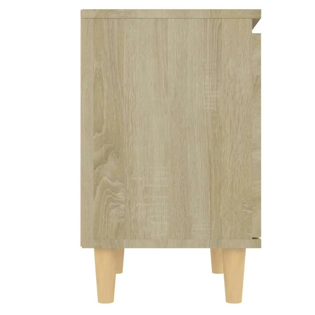 Bed Cabinet with Solid Wood Legs Sonoma Oak 40x30x50 cm 805821