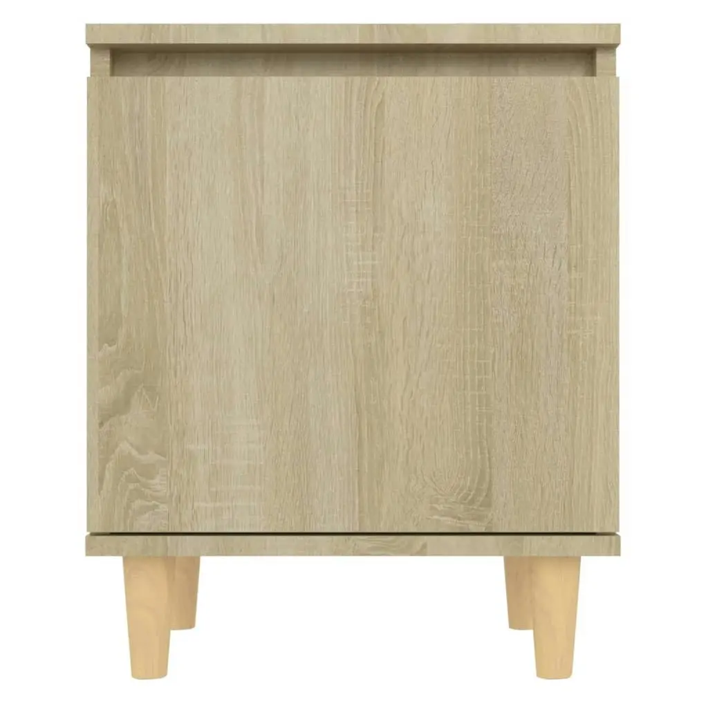 Bed Cabinet with Solid Wood Legs Sonoma Oak 40x30x50 cm 805821