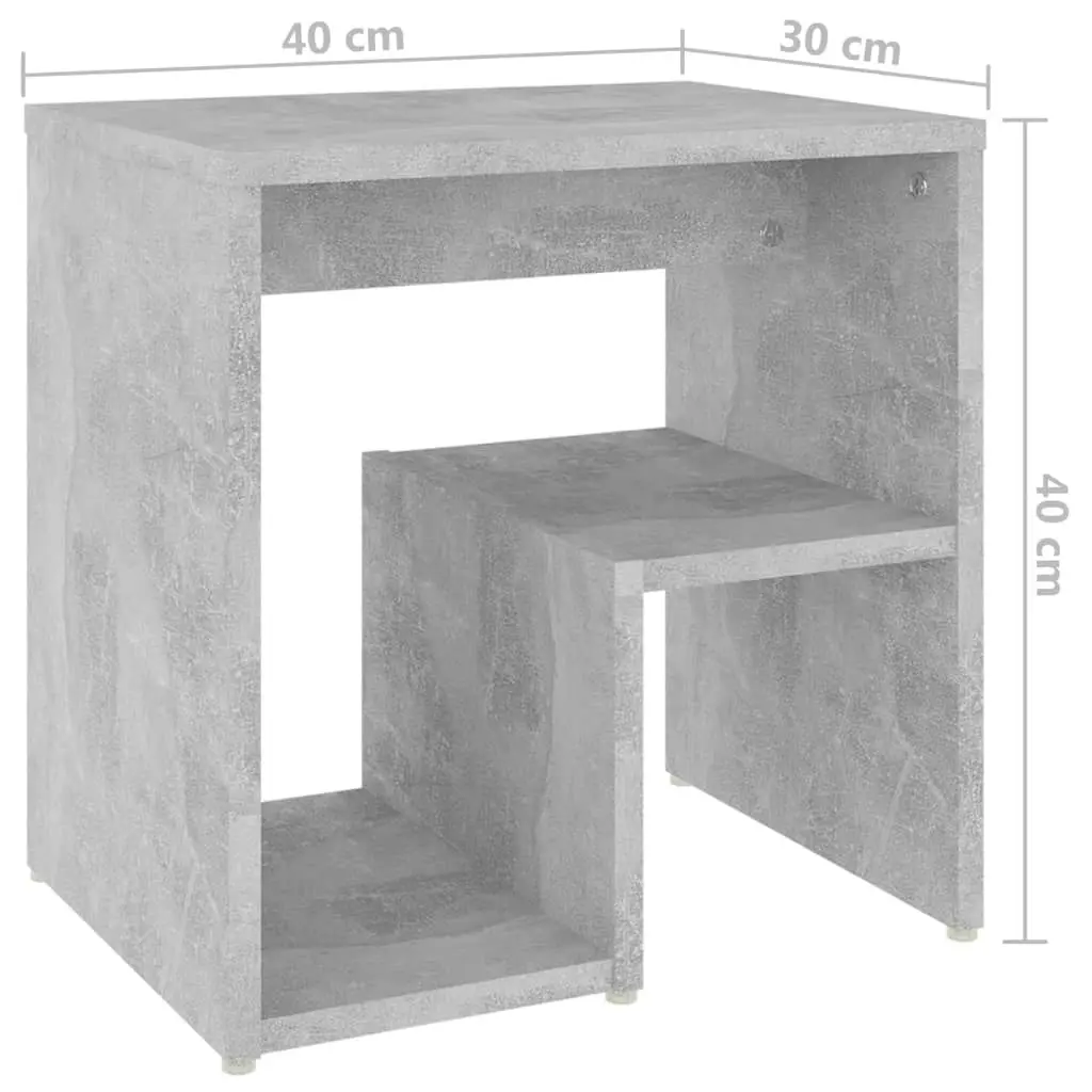 Bed Cabinets 2 pcs Concrete Grey 40x30x40 cm Engineered Wood 806337