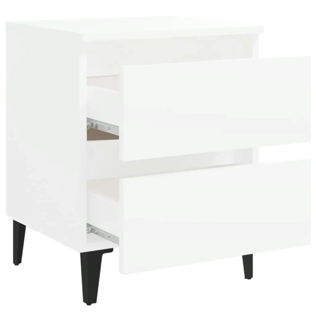 Bed Cabinets 2 pcs White 40x35x50 cm Engineered Wood 805870