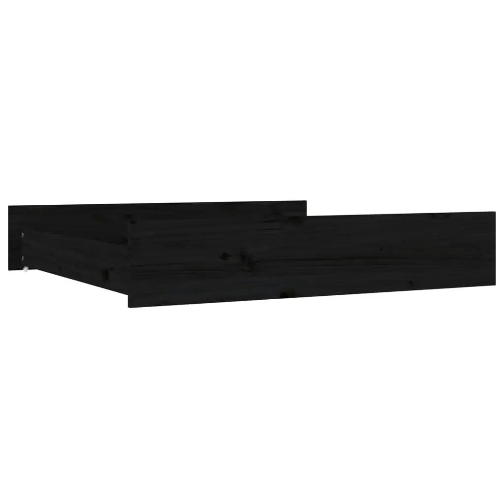 Bed Drawers 2 pcs Black Solid Wood Pine 814983