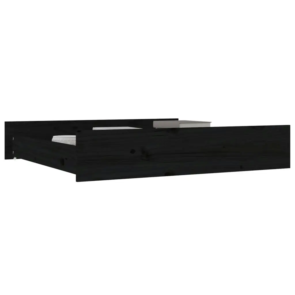 Bed Drawers 2 pcs Black Solid Wood Pine 814983