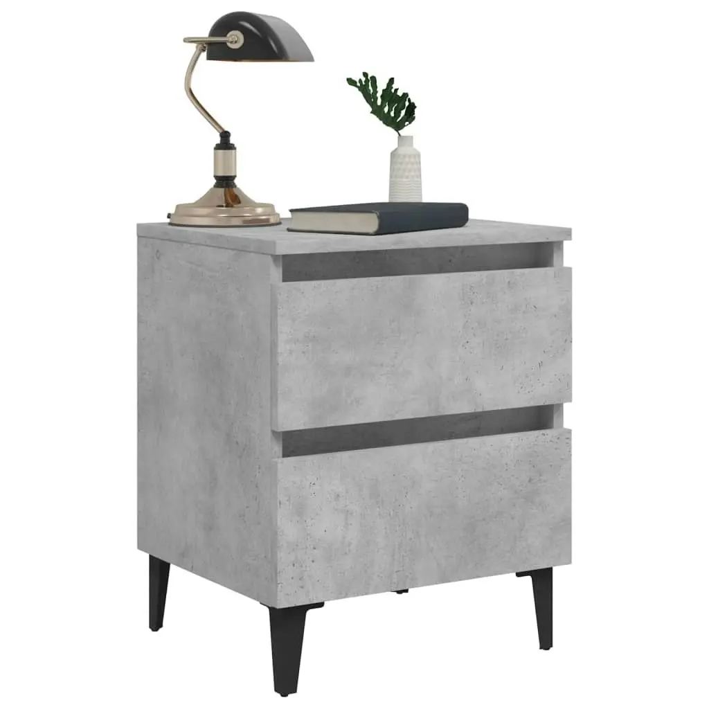 Bed Cabinet Concrete Grey 40x35x50 cm Engineered Wood 805877