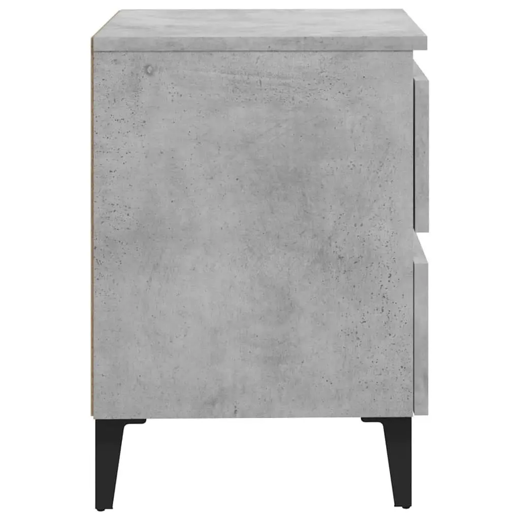 Bed Cabinet Concrete Grey 40x35x50 cm Engineered Wood 805877