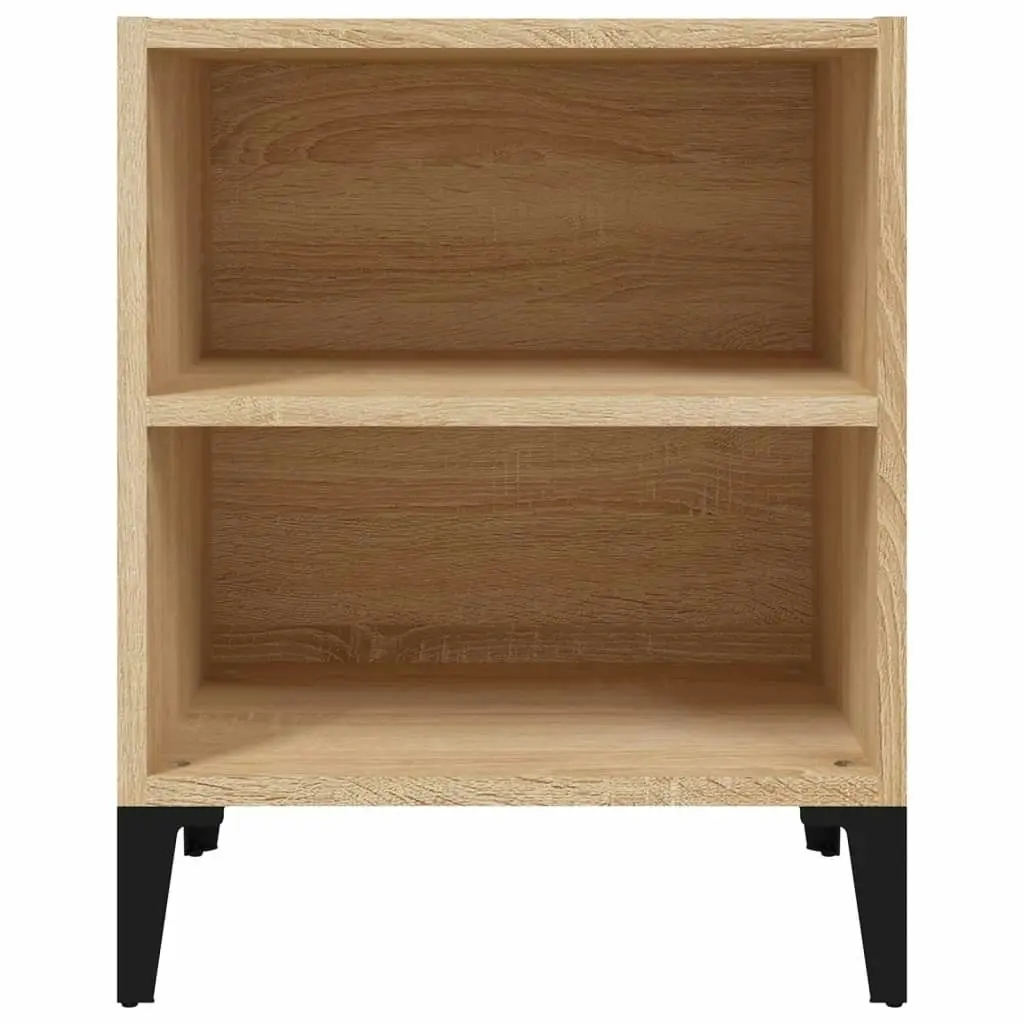 Bed Cabinet with Metal Legs Sonoma Oak 40x30x50 cm 805803