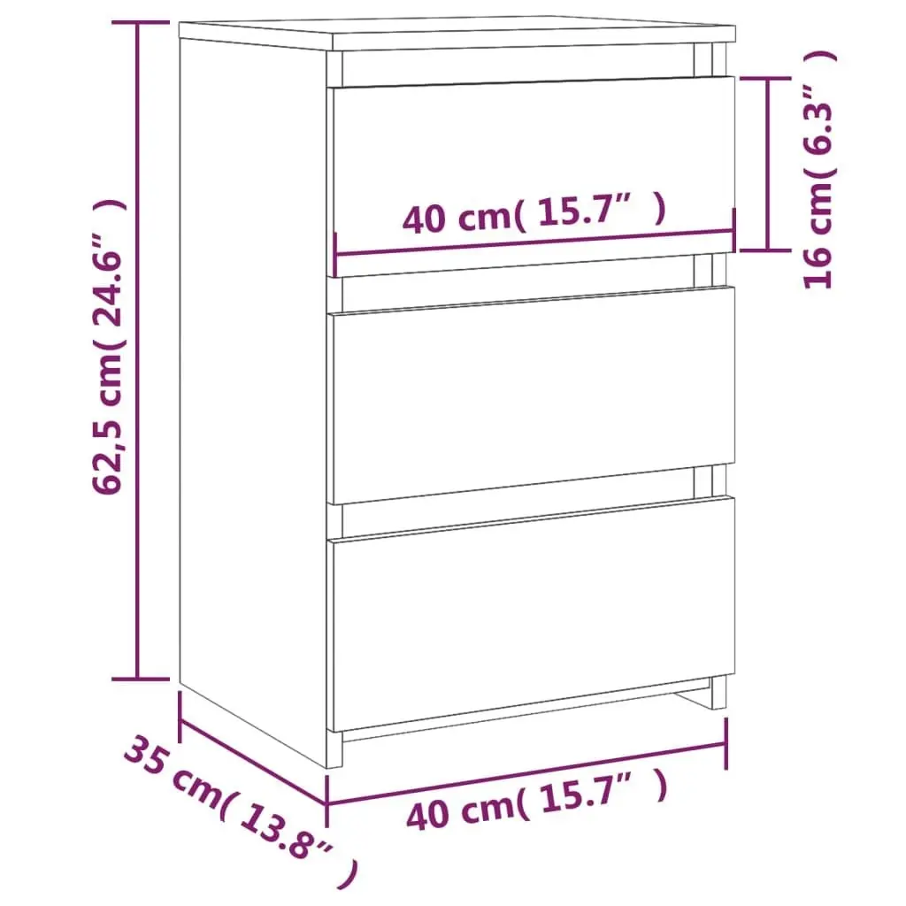 Bed Cabinets 2 pcs  Grey Sonoma 40x35x62.5 cm Engineered Wood 815174