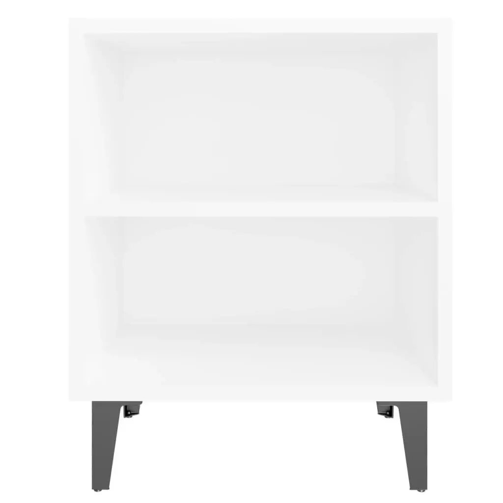 Bed Cabinets with Metal Legs 2 pcs White 40x30x50 cm 805798