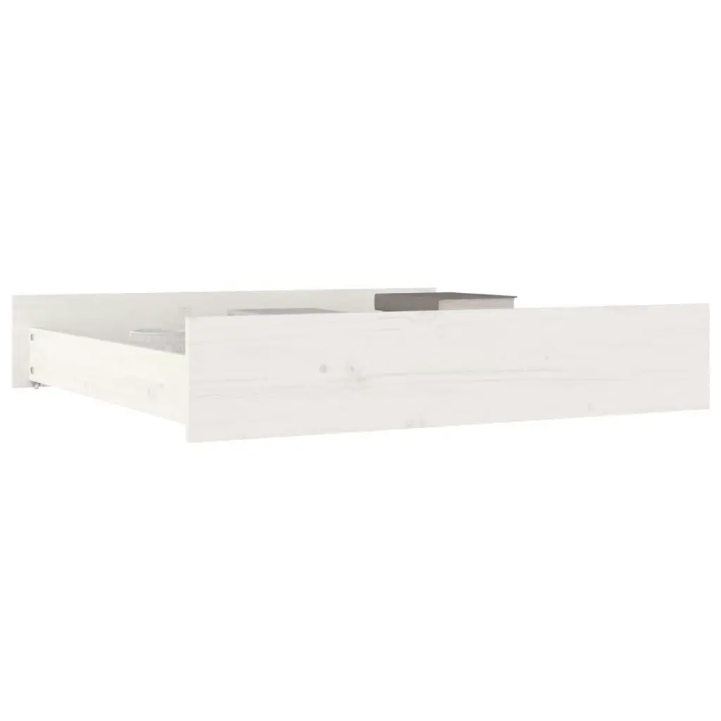 Bed Drawers 2 pcs White Solid Wood Pine 814980