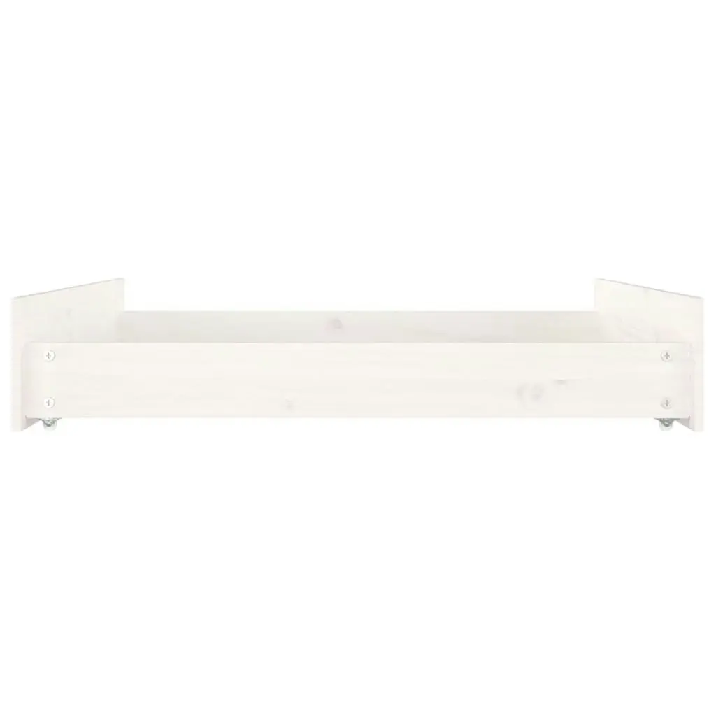 Bed Drawers 2 pcs White Solid Wood Pine 814980