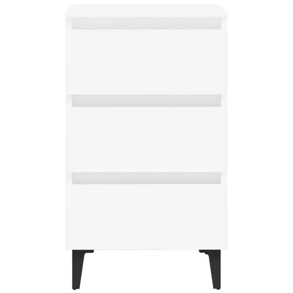 Bed Cabinet with Metal Legs White 40x35x69 cm 805905