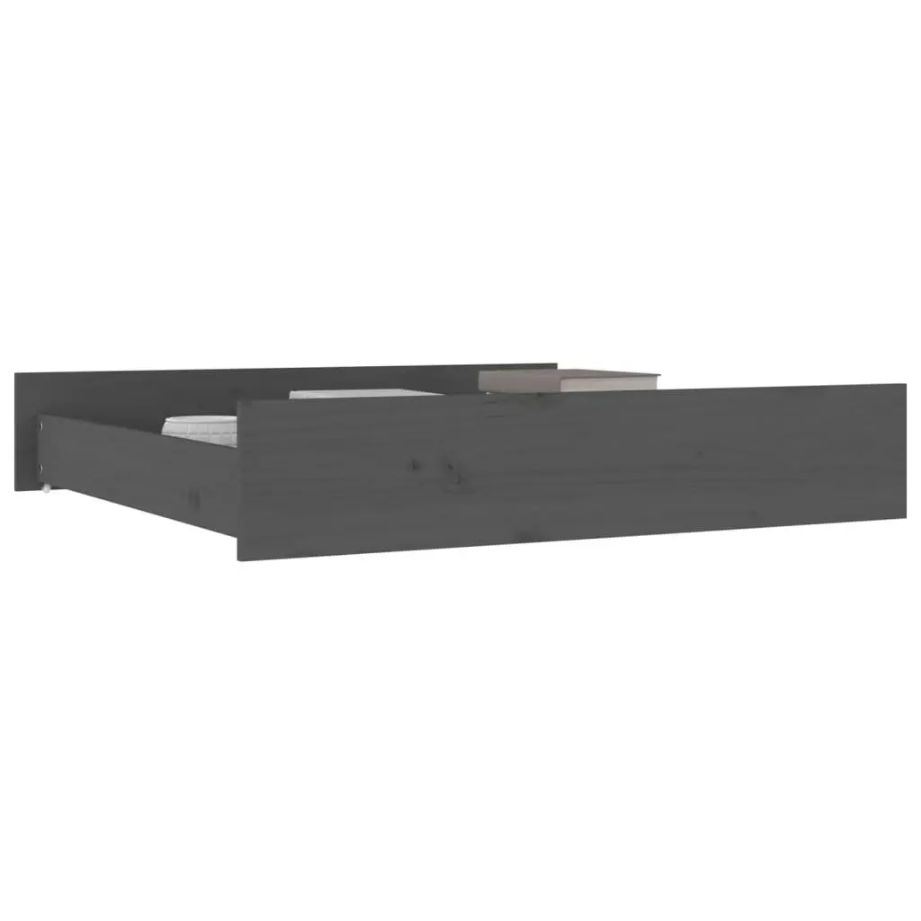 Bed Drawers 2 pcs Grey Solid Wood Pine 814981