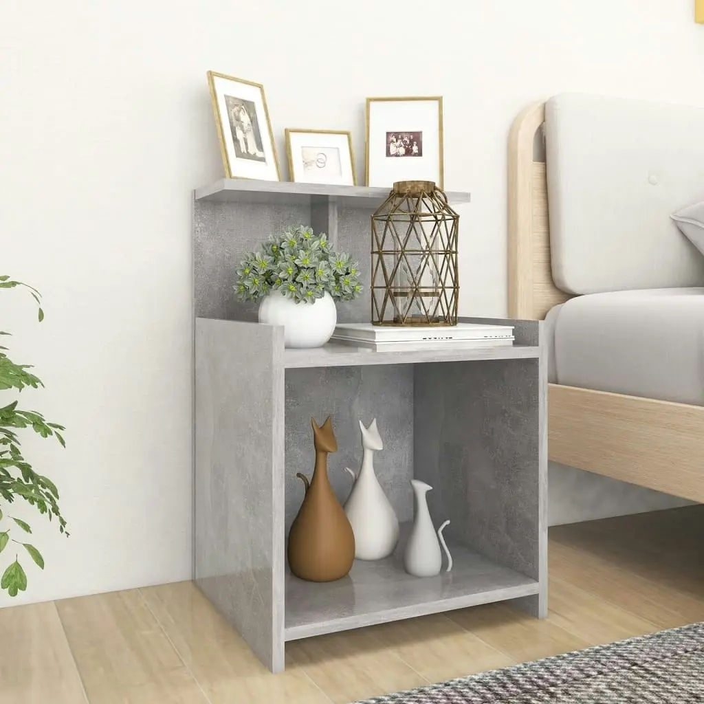 Bed Cabinet Concrete Grey 40x35x60 cm Engineered Wood 806183