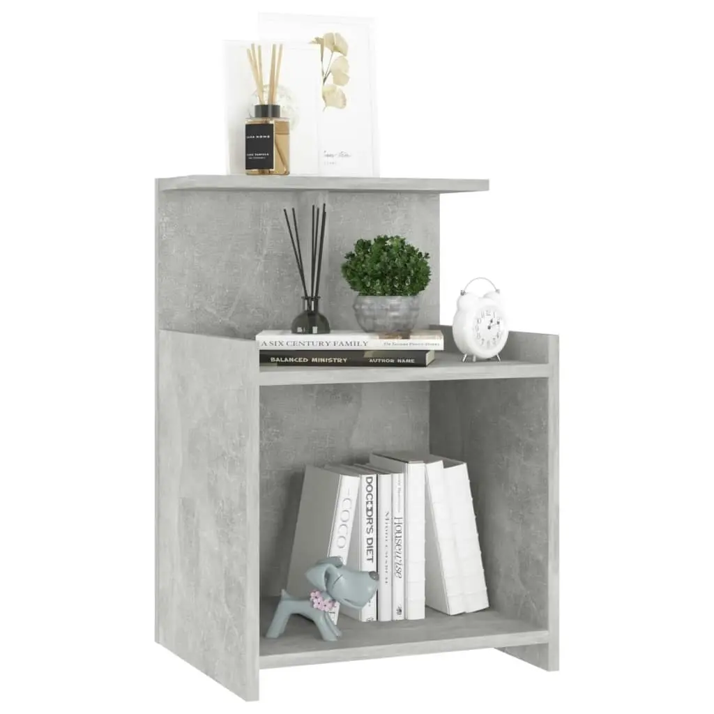 Bed Cabinet Concrete Grey 40x35x60 cm Engineered Wood 806183