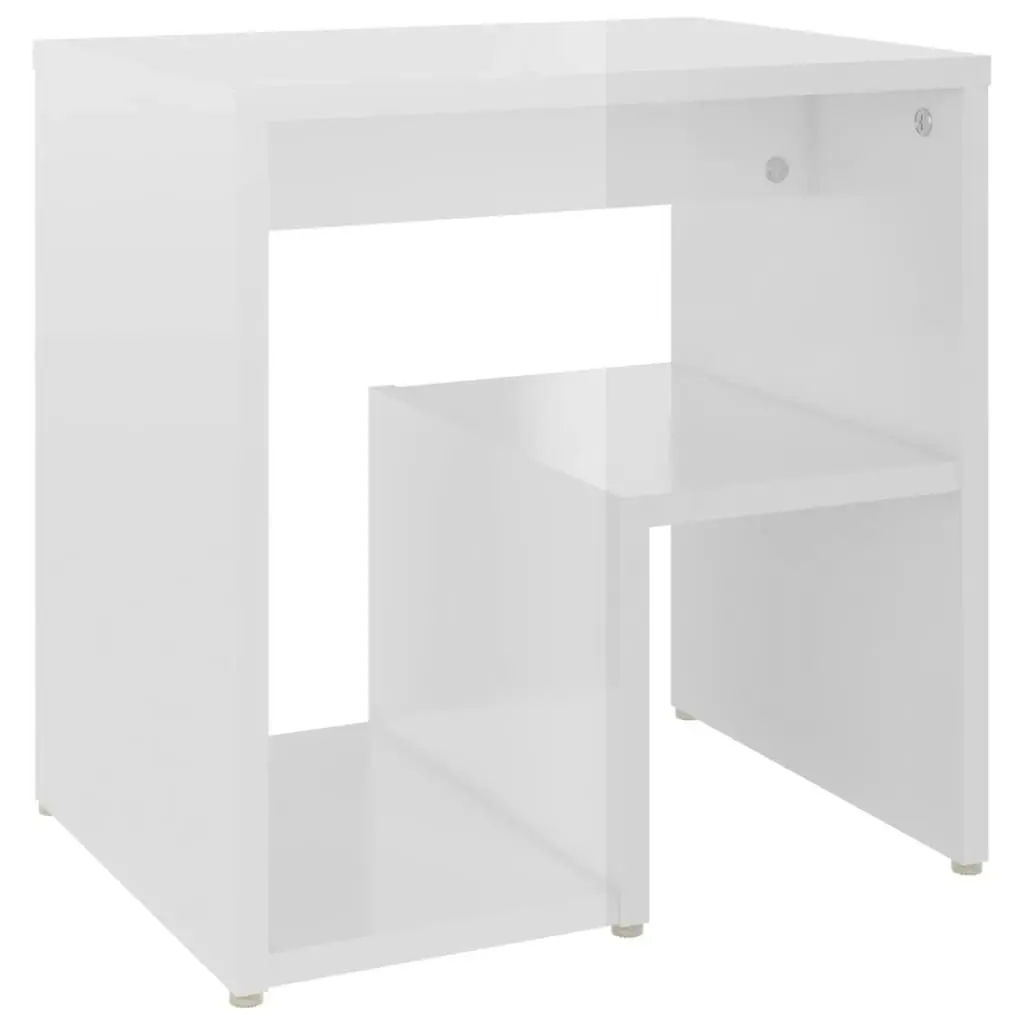 Bed Cabinets 2 pcs High Gloss White 40x30x40 cm Engineered Wood 806341