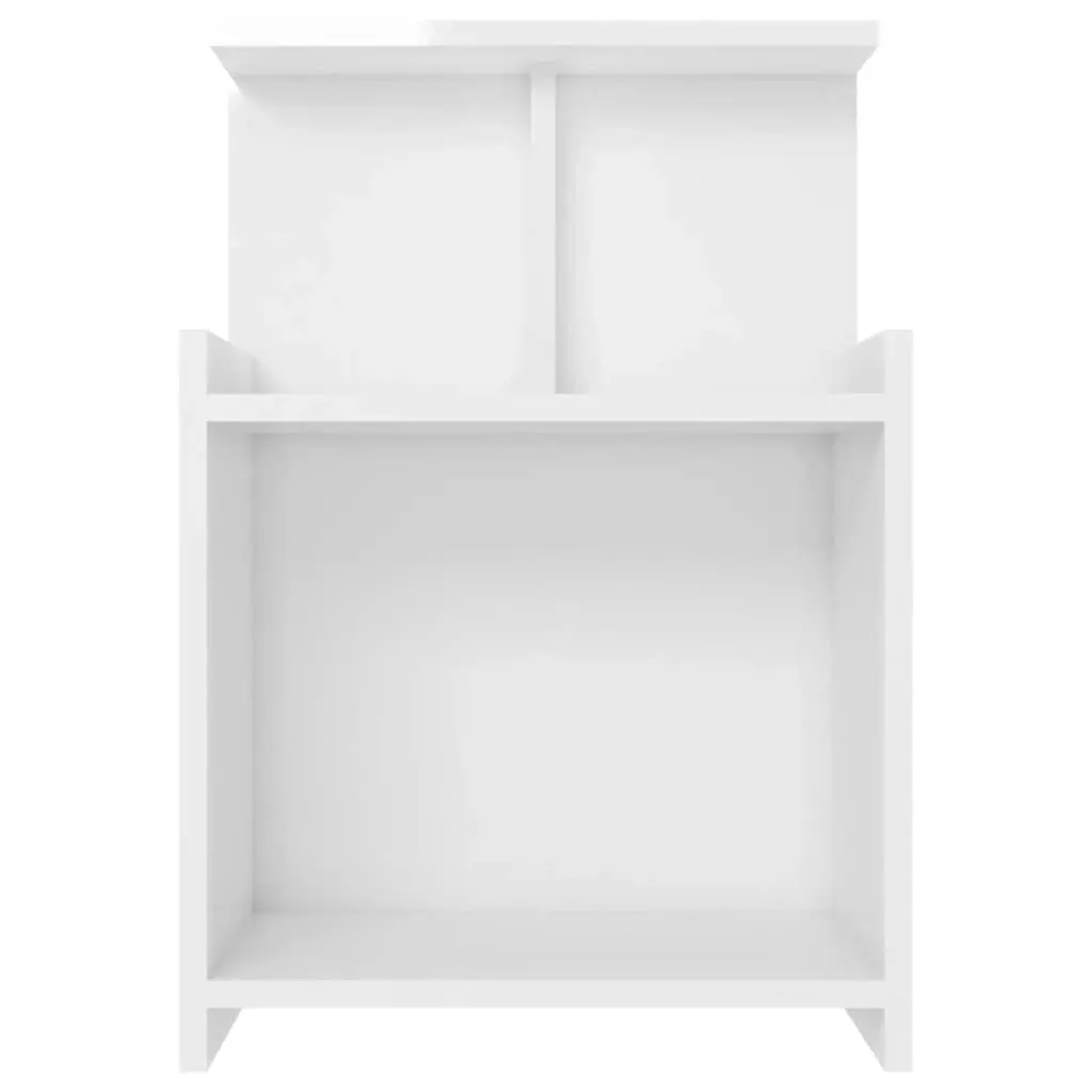 Bed Cabinet High Gloss White 40x35x60 cm Engineered Wood 806187