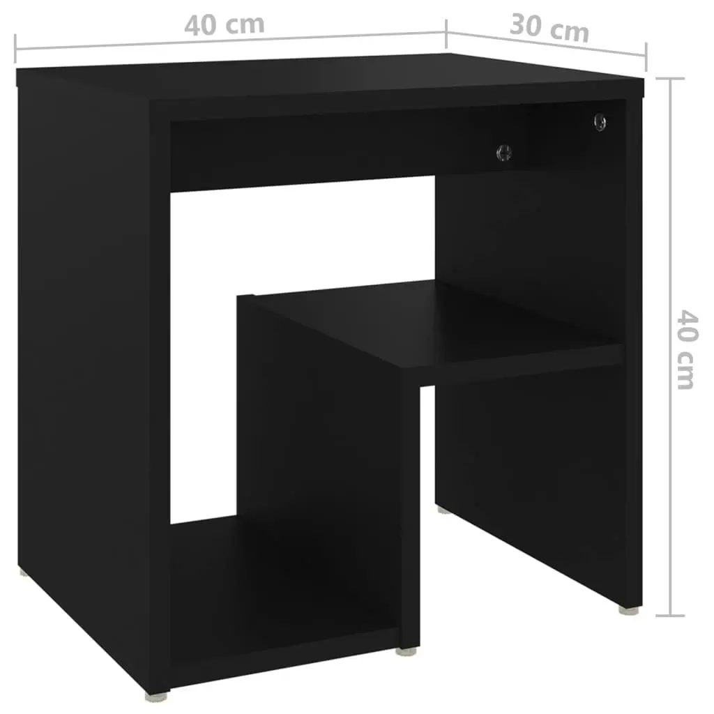 Bed Cabinets 2 pcs Black 40x30x40 cm Engineered Wood 806331