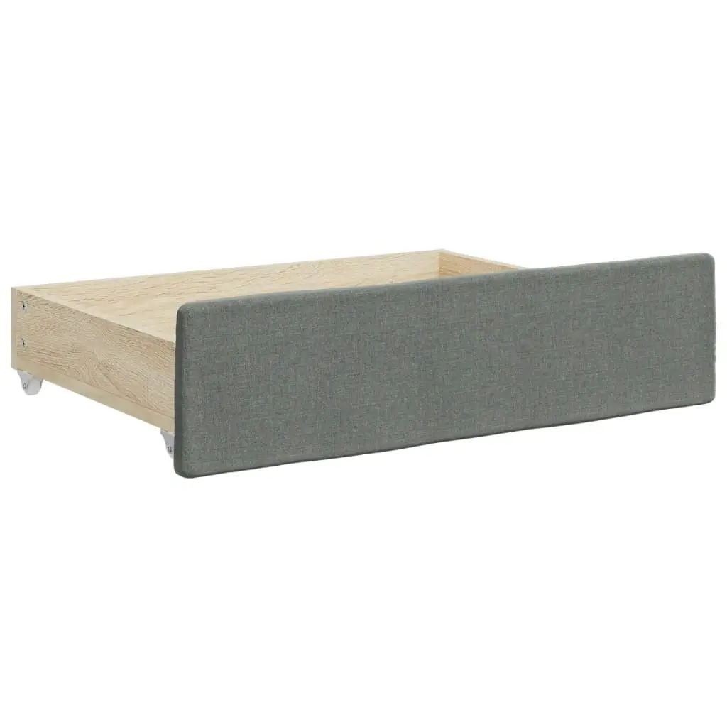 Bed Drawers 2 pcs Dark Grey Engineered Wood and Fabric 833911