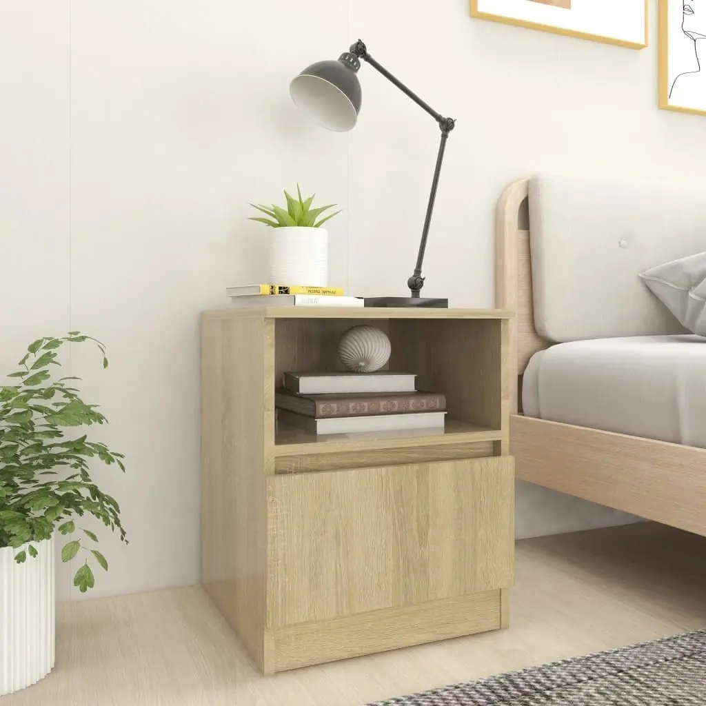 Bed Cabinets 2 pcs Sonoma Oak 40x40x50 cm Engineered Wood 806164