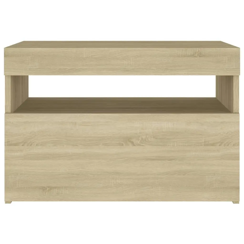 Bedside Cabinet & LED Lights 2 pcs Sonoma Oak 60x35x40 cm 3082781