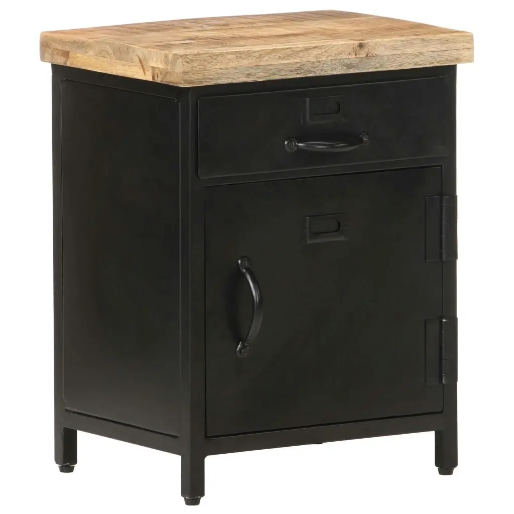 Bedside Cabinet 40x30x52 cm Rough Mango Wood 320664