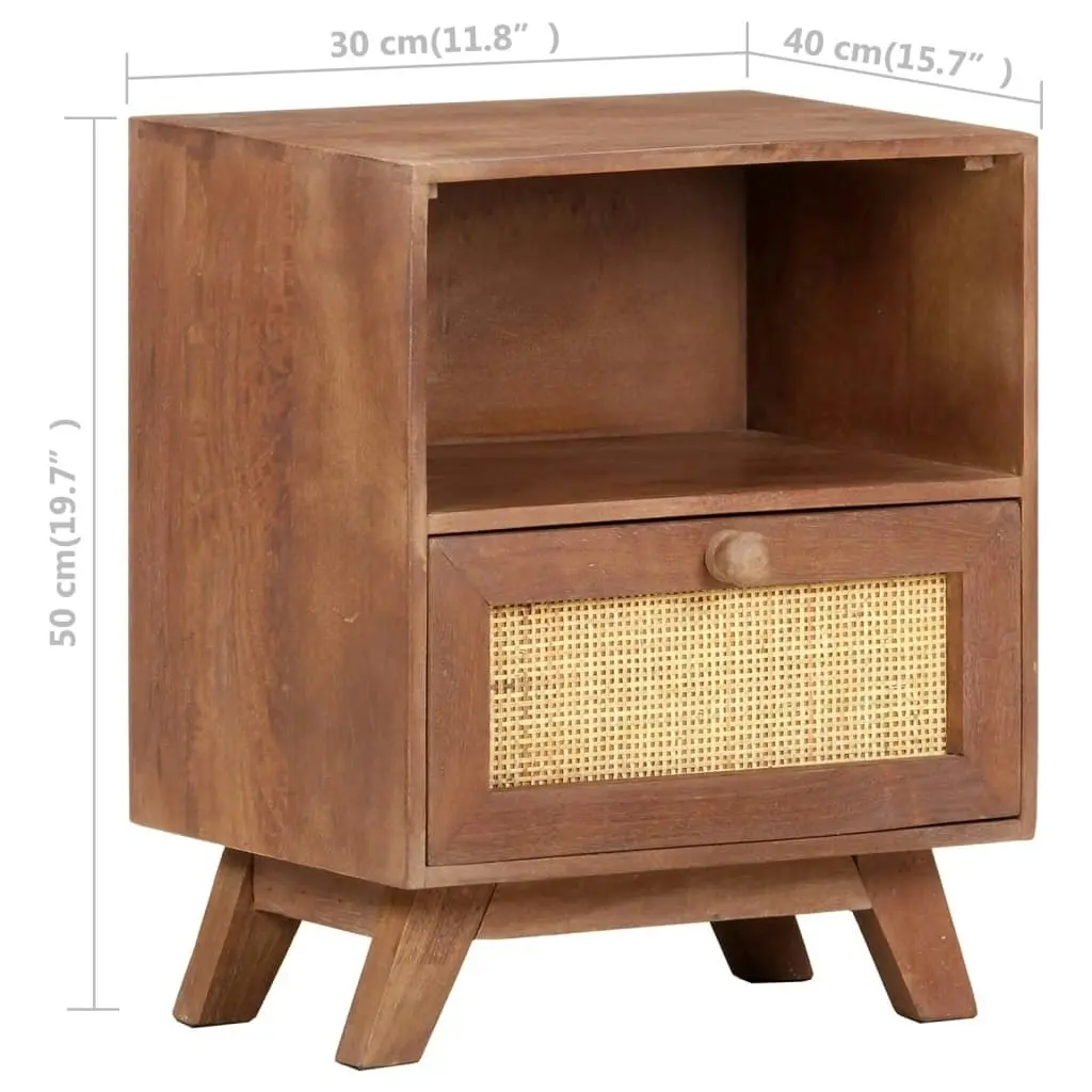 Bedside Cabinet 40x30x50 cm Solid Mango Wood 323597