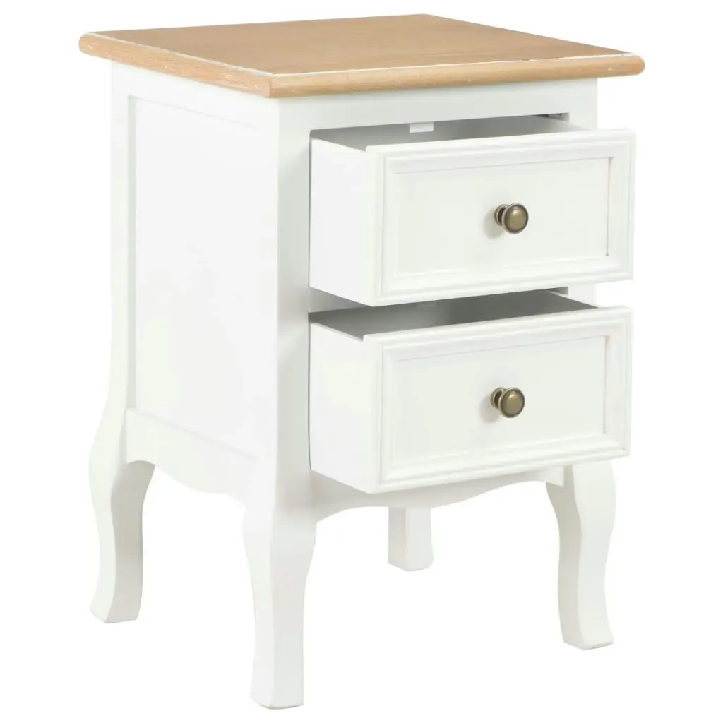 Bedside Cabinet 2 pcs White 35x30x49 cm MDF 280037