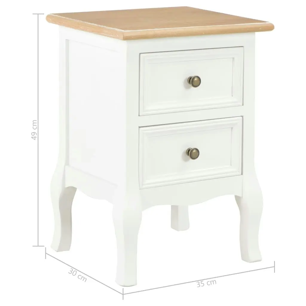 Bedside Cabinet 2 pcs White 35x30x49 cm MDF 280037