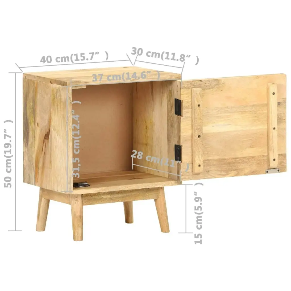 Bedside Cabinet 40x30x50 cm Solid Mango Wood 320947