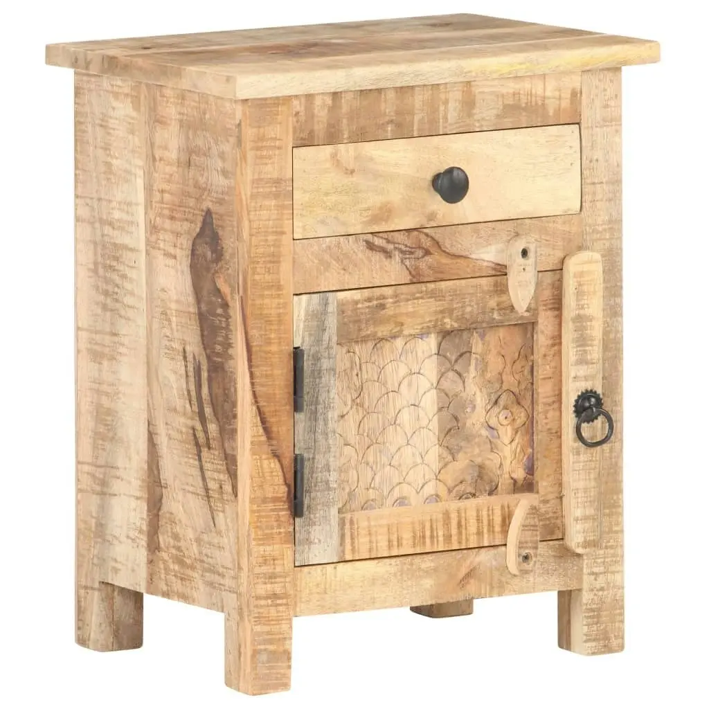 Bedside Cabinet 40x30x50 cm Rough Mango Wood 320234