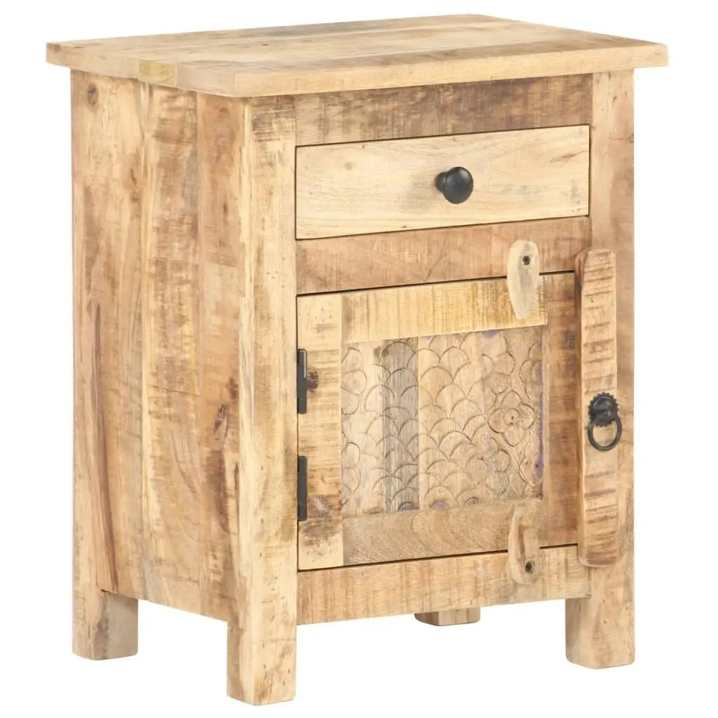 Bedside Cabinet 40x30x50 cm Rough Mango Wood 320234