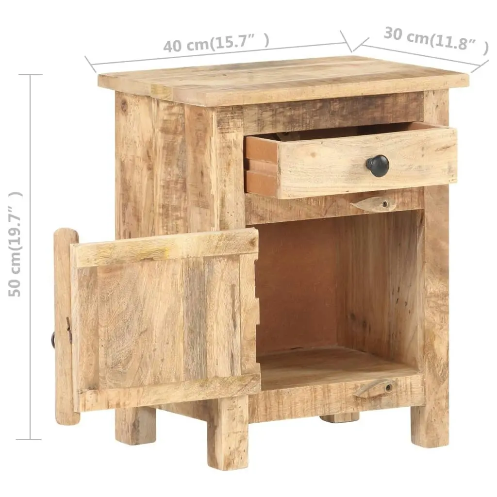 Bedside Cabinet 40x30x50 cm Rough Mango Wood 320234