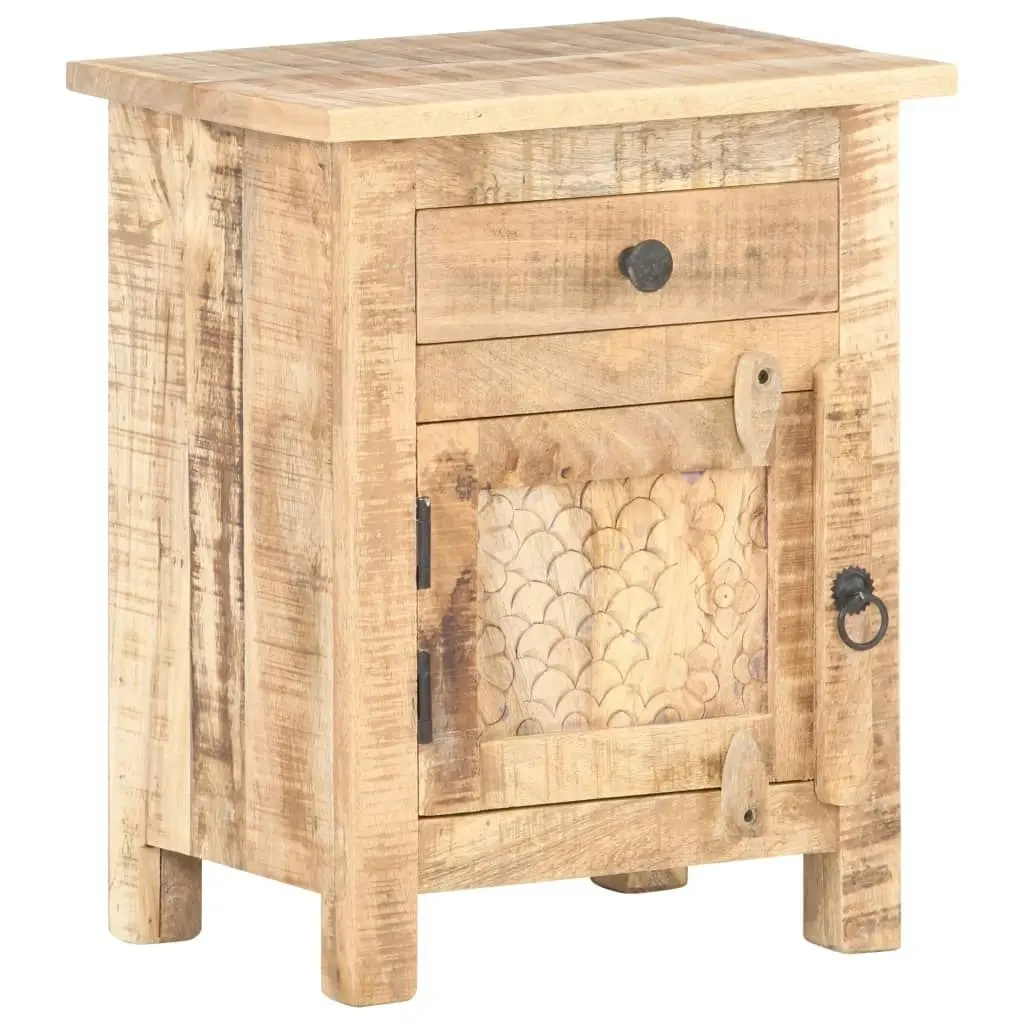 Bedside Cabinet 40x30x50 cm Rough Mango Wood 320234