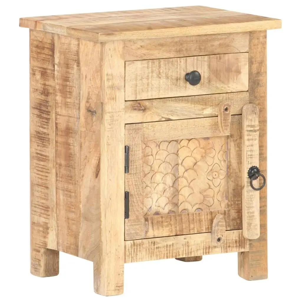 Bedside Cabinet 40x30x50 cm Rough Mango Wood 320234