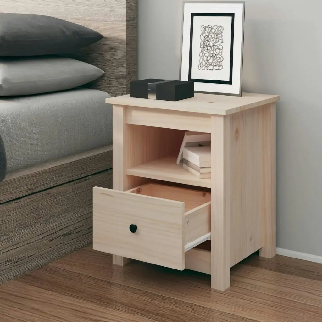 Bedside Cabinet 40x35x49 cm Solid Wood Pine 813709