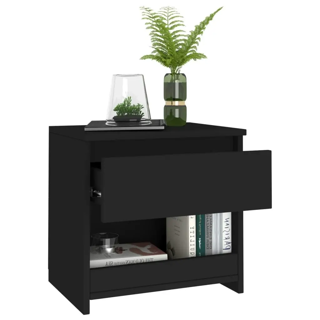 Bedside Cabinet Black 40x30x39 cm Engineered Wood 803445