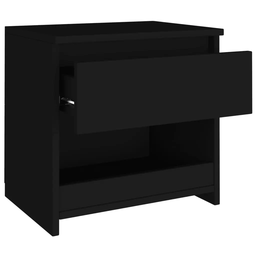 Bedside Cabinet Black 40x30x39 cm Engineered Wood 803445