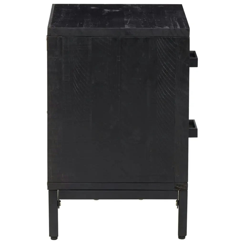 Bedside Cabinet Black 36x30x45 cm Solid Pinewood 349912