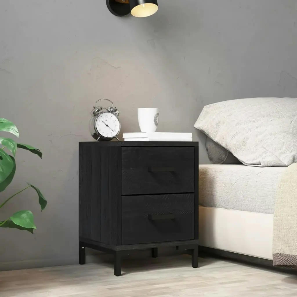 Bedside Cabinet Black 36x30x45 cm Solid Pinewood 349912