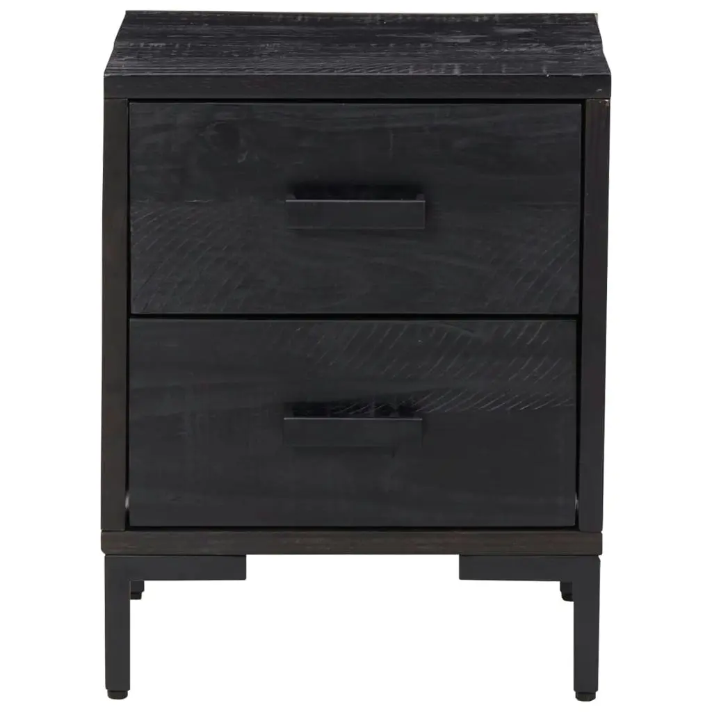 Bedside Cabinet Black 36x30x45 cm Solid Pinewood 349912