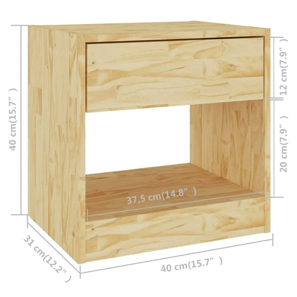 Bedside Cabinet 40x31x40 cm Solid Pinewood 808063