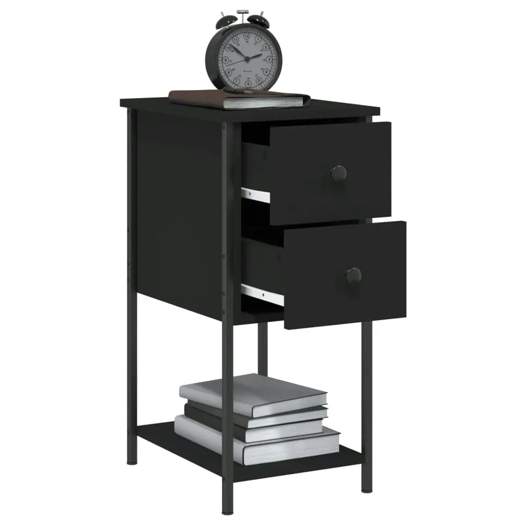 Bedside Cabinet Black 32x42x70 cm Engineered Wood 826093