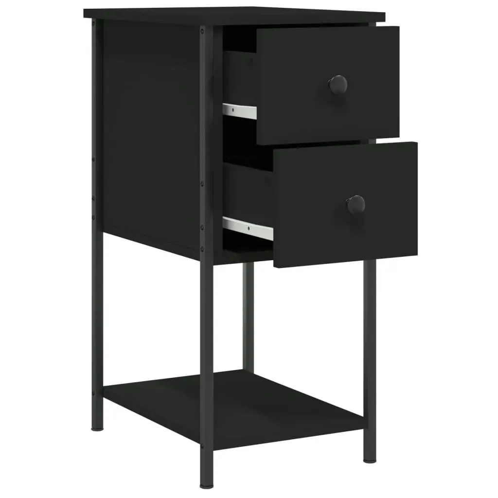 Bedside Cabinet Black 32x42x70 cm Engineered Wood 826093